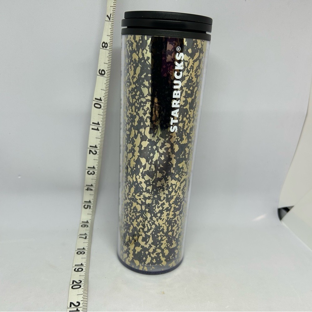 Starbucks Gold Black Logo‎ Coffee Tumbler NWT